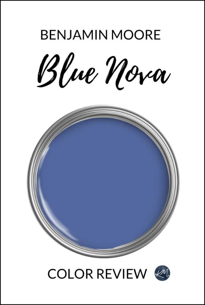 Benjamin Moore 2024 color of the year, Blue Nova, best shade of medium or dark blue for cabinets, island, doors, walls. Kylie M Interiors Color expert