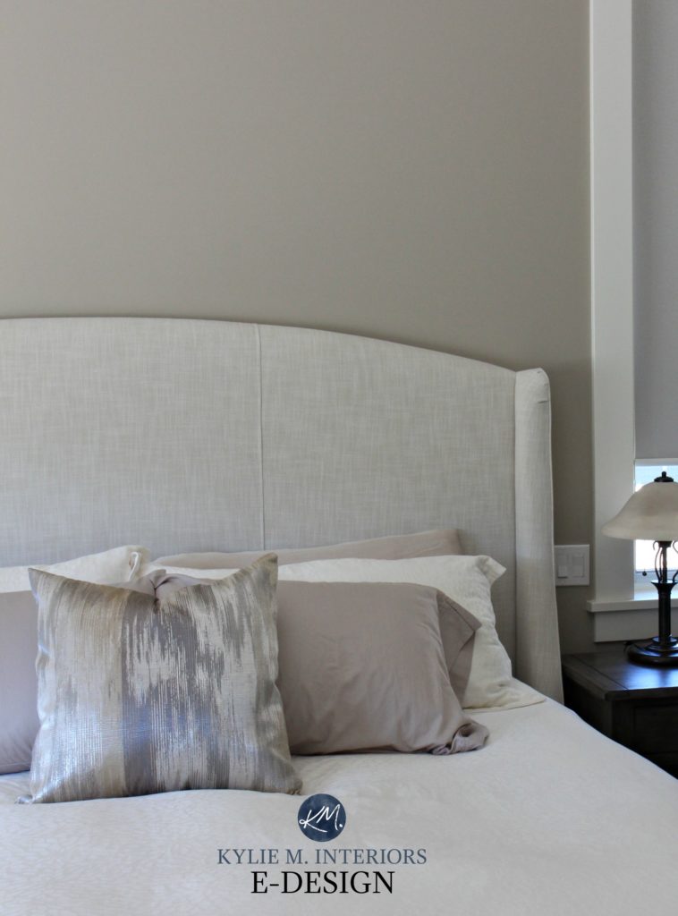 Sherwin Williams Balanced Beige, best greige paint colour. Bedroom. Kylie M INteriors Edesign, online paint color consulting