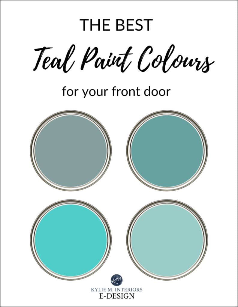 The best teal front door paint colours, exterior. Kylie M Interiors Edesign, onnline paint colour advice. Sherwin or Benjamin colors